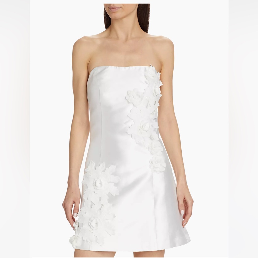 Elliatt Walter floral appliqué satin minidress color ivory size small